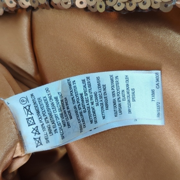 French Connection Sequin Cowl Neck Dress Brown 2 party cocktail evening NYE - Picture 7 of 7